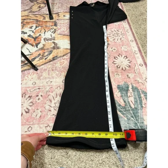 Y2K VTG Womens Black High Waisted Flare Grommet Pants Grunge Emo Alt 90s Small - Picture 8 of 8